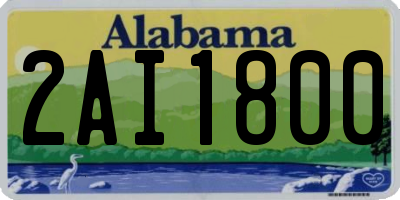 AL license plate 2AI1800