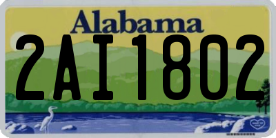 AL license plate 2AI1802
