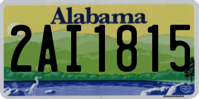 AL license plate 2AI1815