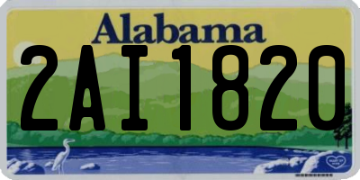 AL license plate 2AI1820