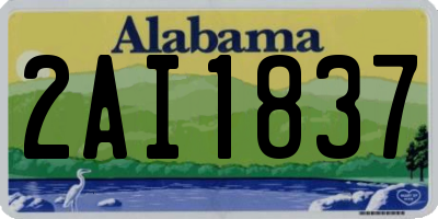 AL license plate 2AI1837