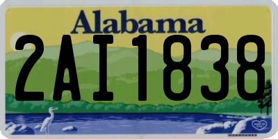 AL license plate 2AI1838