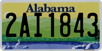 AL license plate 2AI1843