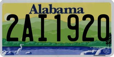 AL license plate 2AI1920