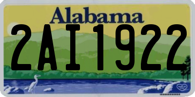 AL license plate 2AI1922