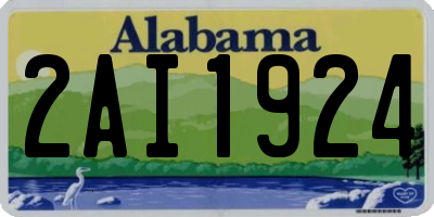 AL license plate 2AI1924