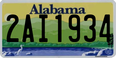 AL license plate 2AI1934