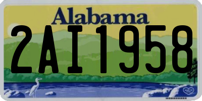 AL license plate 2AI1958