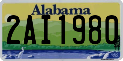 AL license plate 2AI1980