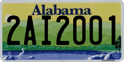 AL license plate 2AI2001