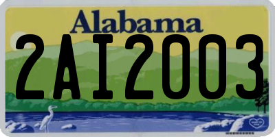 AL license plate 2AI2003