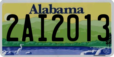 AL license plate 2AI2013
