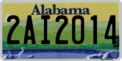 AL license plate 2AI2014
