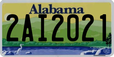 AL license plate 2AI2021