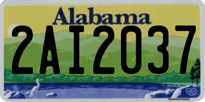 AL license plate 2AI2037