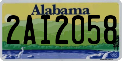 AL license plate 2AI2058