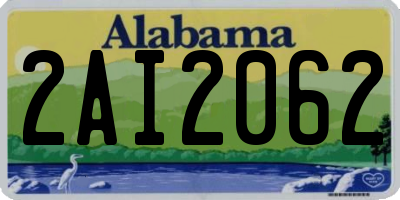 AL license plate 2AI2062