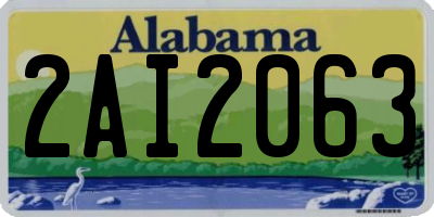 AL license plate 2AI2063