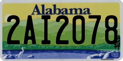 AL license plate 2AI2078
