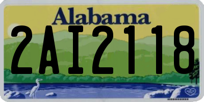 AL license plate 2AI2118