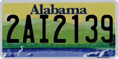 AL license plate 2AI2139