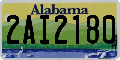 AL license plate 2AI2180