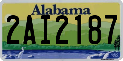 AL license plate 2AI2187