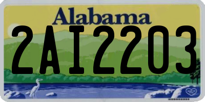 AL license plate 2AI2203