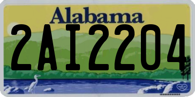 AL license plate 2AI2204