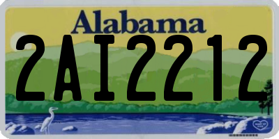 AL license plate 2AI2212