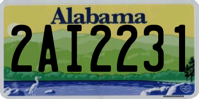 AL license plate 2AI2231