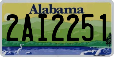AL license plate 2AI2251