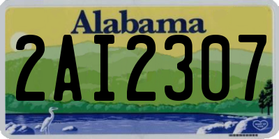 AL license plate 2AI2307