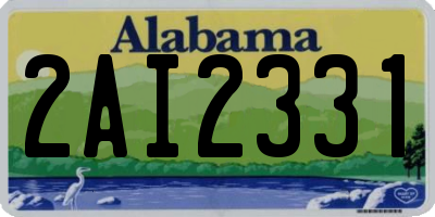 AL license plate 2AI2331