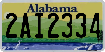 AL license plate 2AI2334
