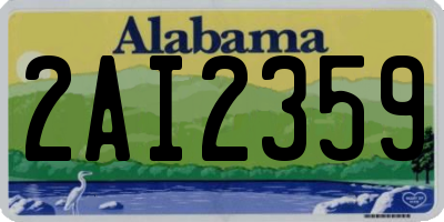 AL license plate 2AI2359