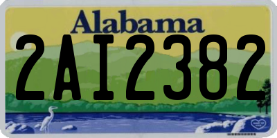 AL license plate 2AI2382