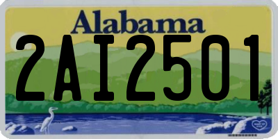 AL license plate 2AI2501