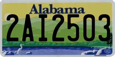 AL license plate 2AI2503