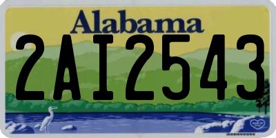 AL license plate 2AI2543