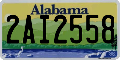 AL license plate 2AI2558