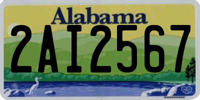 AL license plate 2AI2567