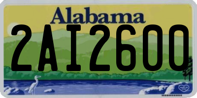 AL license plate 2AI2600