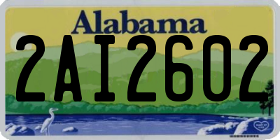 AL license plate 2AI2602