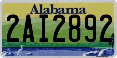 AL license plate 2AI2892