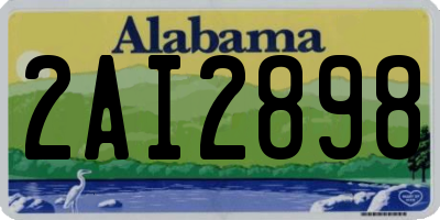 AL license plate 2AI2898