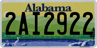 AL license plate 2AI2922