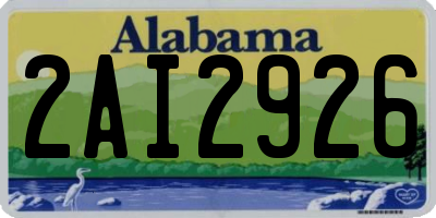 AL license plate 2AI2926