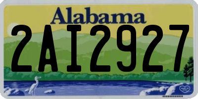 AL license plate 2AI2927