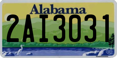 AL license plate 2AI3031